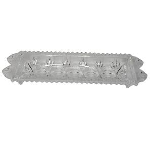 Fifth Ave Dining Serveware, "Portico" 24% Lead Crystal 12in Footed Cracker Tray